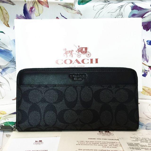 COACH(コーチ)のCOACH長財布 コーチ正規品 75000 ブラックグレー アウトレット 3 レディースのファッション小物(財布)の商品写真