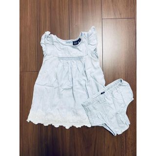 ベビーギャップ(babyGAP)の【専用】baby GAP デニム ワンピース ライトブルー 80cm(ワンピース)