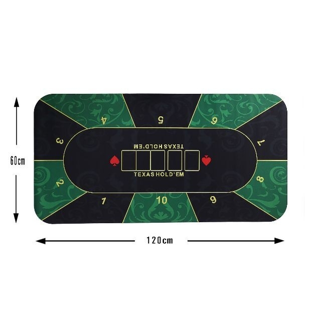 ポーカーマット　ラバーフォームカジノマット　120×60cm グリーン エンタメ/ホビーのテーブルゲーム/ホビー(トランプ/UNO)の商品写真