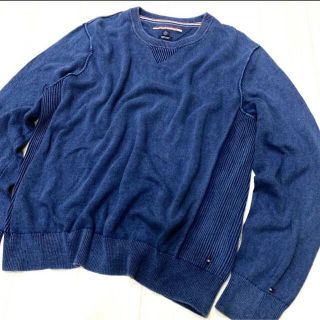 トミーヒルフィガー(TOMMY HILFIGER)の トミーヒルフィガー 長袖 インディゴ染 ニット セーター SIZE:XL (ニット/セーター)