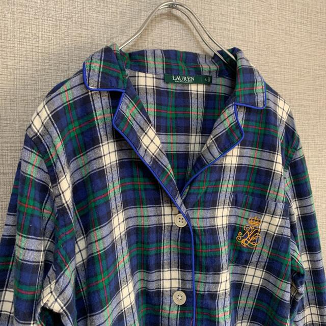 Ralph Lauren(ラルフローレン)の90s ビンテージ　アメリカ古着　used パジャマシャツ　チェックシャツ レディースのトップス(シャツ/ブラウス(長袖/七分))の商品写真
