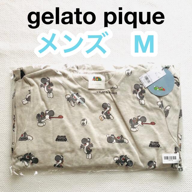 ジェラートピケ【スーパーマリオ】【メンズ】ヨッシー柄Tシャツ