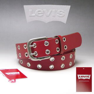 リーバイス(Levi's)のLEVI'S  牛革 ダブルピン ベルト 40mm 6090 レッド  送料無料(ベルト)