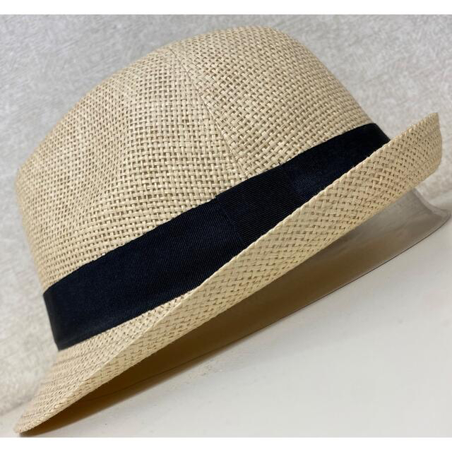 清涼 編込み 中折帽 ソフト帽(58.5cm)薄茶 ベージュ