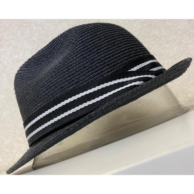 清涼 編込み 中折帽 ソフト帽(58cm)ブラック 黒 メンズの帽子(ハット)の商品写真