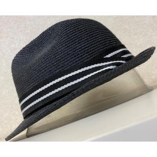 清涼 編込み 中折帽 ソフト帽(58cm)ブラック 黒(ハット)