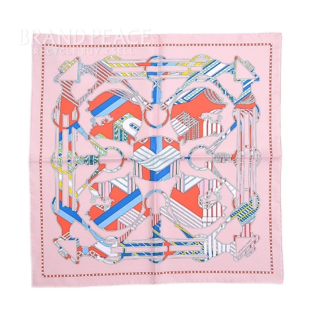 エルメス カレ45 ミニスカーフ TATERSALE EN ZIAZAG 馬柄 【中古
