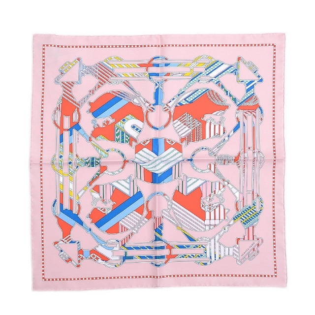 エルメス カレ45 ミニスカーフ TATERSALE EN ZIAZAG 馬柄 【中古