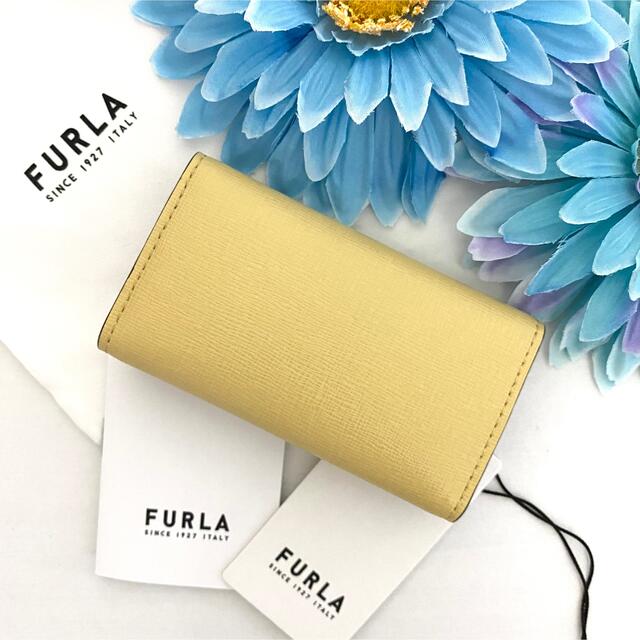 【新品】FURLA ライトイエロー レザー キーケース 2