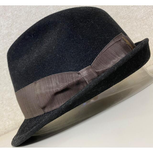 Borsalino(ボルサリーノ)のBorsalino ボルサリーノ 中折帽(59)ソフト帽 ブラック 黒 メンズの帽子(ハット)の商品写真