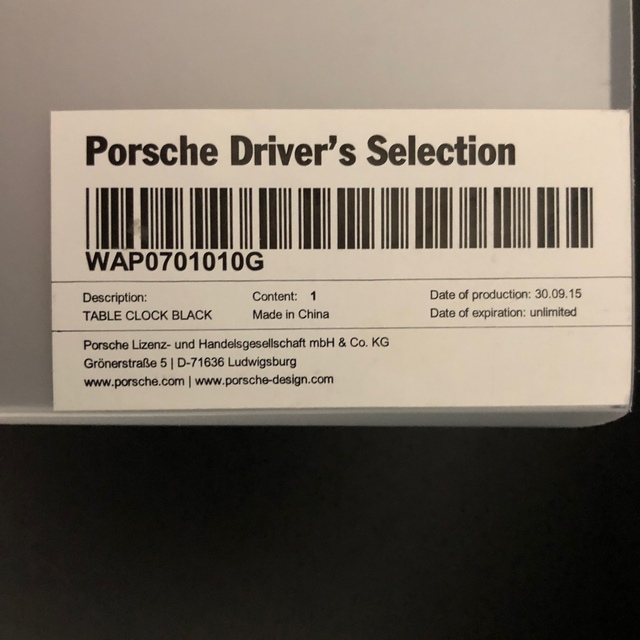 Porsche(ポルシェ)のPORSCHE   Driver's Selection ポルシェ　置き時計 インテリア/住まい/日用品のインテリア小物(置時計)の商品写真