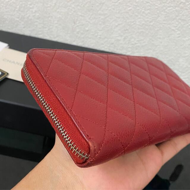 CHANEL シャネルキャビアスキンマトラッセA50097ラウンドジップ長財布