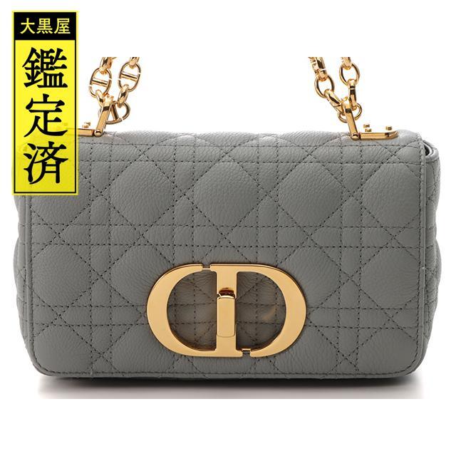 Dior カナージュ スモールバッグ ショルダーバッグ カーフ グレー【430