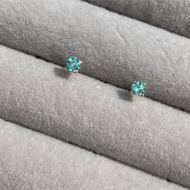 【オーダー】14kgf  paraibacolor Apatite　pierce ハンドメイドのアクセサリー(ピアス)の商品写真