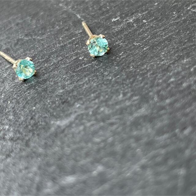 【オーダー】14kgf  paraibacolor Apatite　pierce ハンドメイドのアクセサリー(ピアス)の商品写真