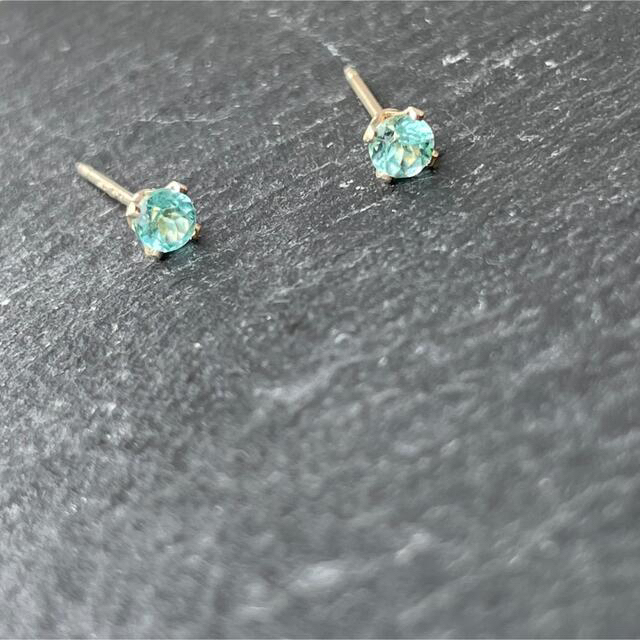 【オーダー】14kgf  paraibacolor Apatite　pierce ハンドメイドのアクセサリー(ピアス)の商品写真