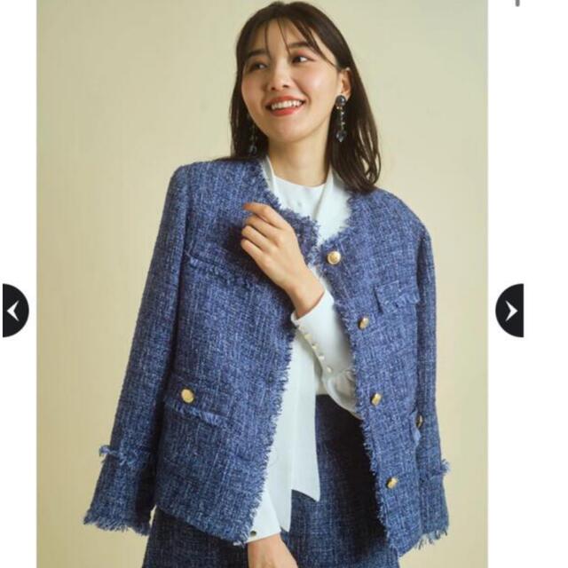 JUSGLITTY - JUSGLITTY ツイードジャケットの通販 by mi-ri shop JUSGLITTY - JUSGLITTY ツイードジャケットの通販 by mi-ri shop