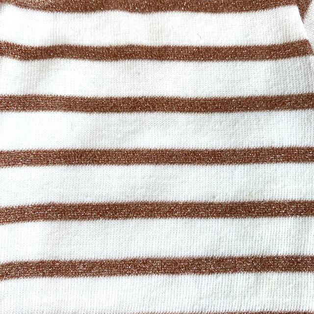 PETIT BATEAU(プチバトー)のプチバトー  ラメボーダーカットソー　12m/74m キッズ/ベビー/マタニティのベビー服(~85cm)(シャツ/カットソー)の商品写真