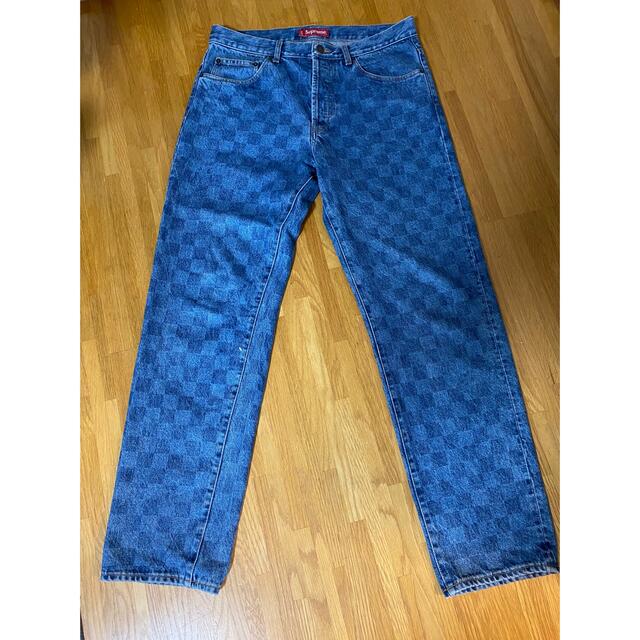 supreme regular jean washed checkerboard