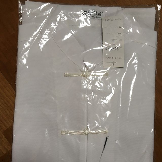 チャイナ服 シャツ 半袖 XLサイズ 白 メンズのトップス(シャツ)の商品写真