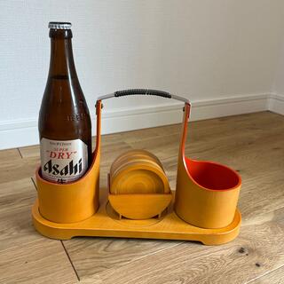昭和レトロ　　ビールポーター　コースターセット　瓶ビール運び盆　(アルコールグッズ)