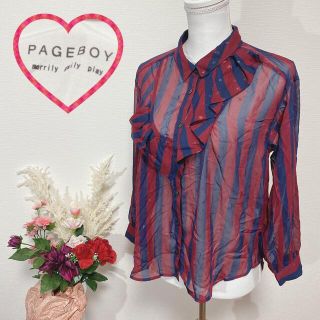 ページボーイ(PAGEBOY)のPAGEBOYページボーイ フリル 涼しい肌さわり良い さらさら シルエット(シャツ/ブラウス(長袖/七分))