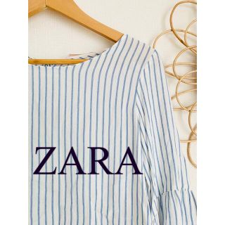 ザラ(ZARA)の美品　ZARA ザラ　ストライプ　シャツ　ブラウス　トップス　人気　完売(シャツ/ブラウス(長袖/七分))