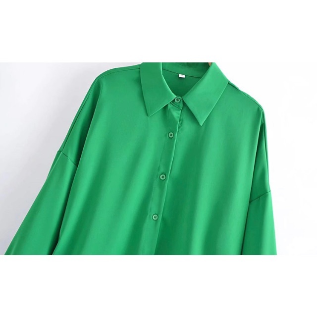 🌷4月新作🐝7798◆green 袖リボン シャツ ブラウス レディースのトップス(シャツ/ブラウス(長袖/七分))の商品写真