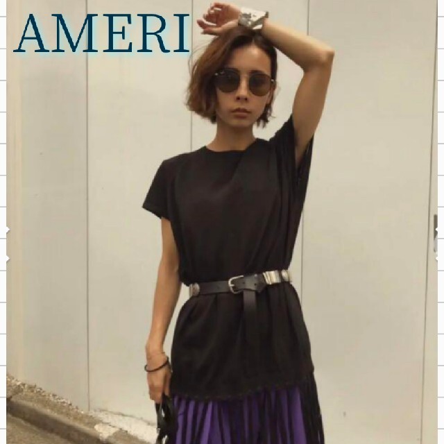 ♡新品♡Ameri VINTAGEフリンジサマーニット【ブルー】