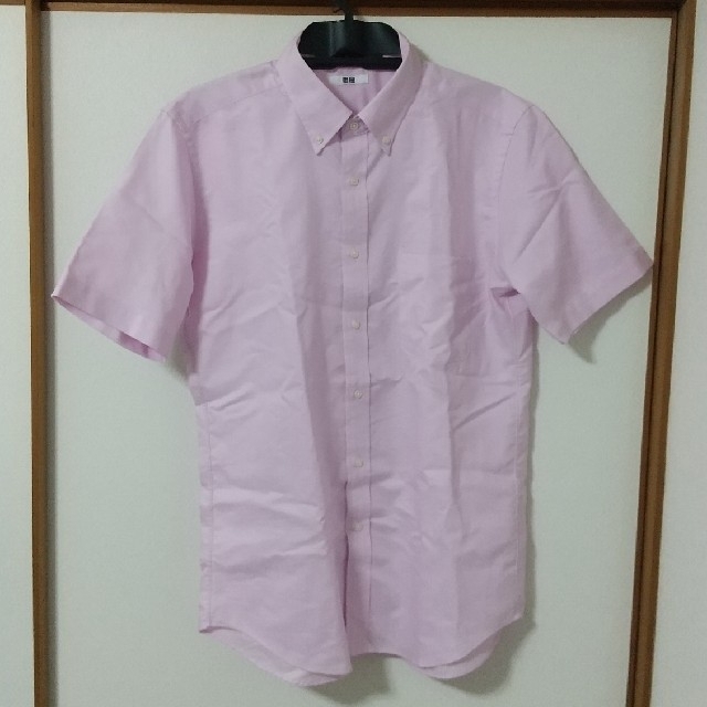 UNIQLO(ユニクロ)のUNIQLO ユニクロ ボタンダウン 半袖シャツ ピンク Lサイズ メンズのトップス(シャツ)の商品写真