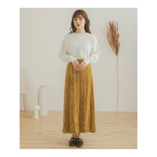センスオブプレイスバイアーバンリサーチ(SENSE OF PLACE by URBAN RESEARCH)の【MUSTARD】クラッシュベロアロングスカート(ロングスカート)