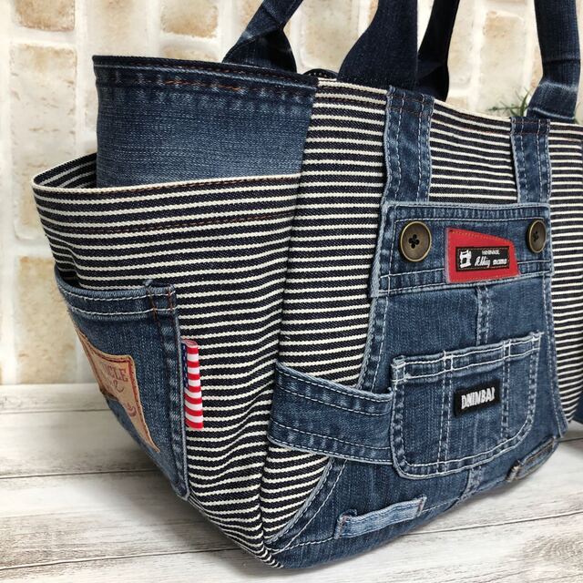 ハンドメイド★デニムde.(*^-^)トートbagちょっと大きめ☆