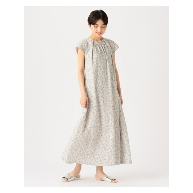 BEAMS(ビームス)の【OFF_WHT】BEAMS HEART / ネックギャザー 花柄ワンピース レディースのワンピース(ロングワンピース/マキシワンピース)の商品写真