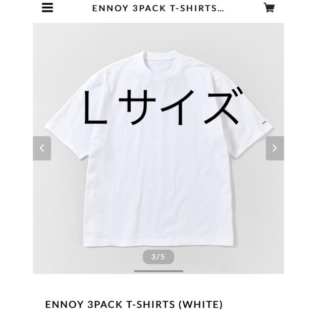 ENNOY 3PACK T-SHIRTS (White) Lサイズバックパック