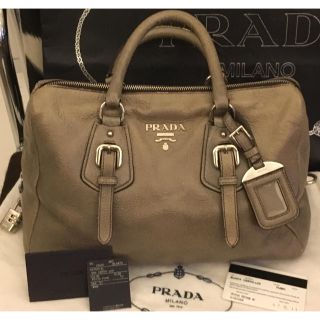 PRADA - PRADAのディアスキン(鹿革)ボストンバッグ の通販 by megtan's