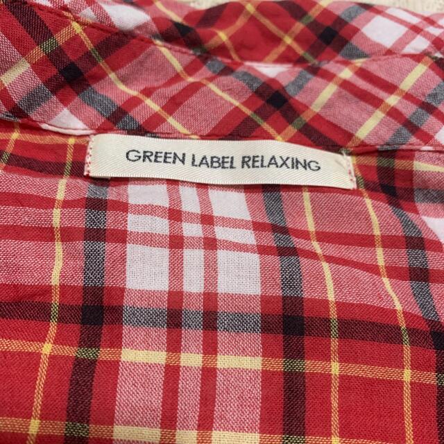 UNITED ARROWS green label relaxing(ユナイテッドアローズグリーンレーベルリラクシング)のGreen label relaxing  赤のチェックのインド綿ブラウス レディースのトップス(シャツ/ブラウス(長袖/七分))の商品写真