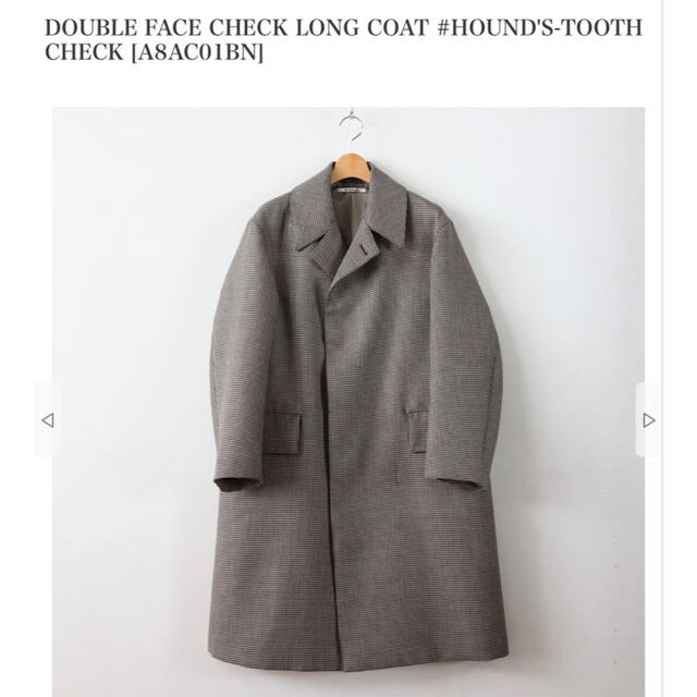 DOUBLE FACE CHECK LONG COAT オーラリー18aw