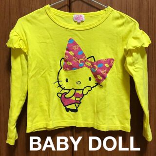 ベビードール(BABYDOLL)の【24時間内匿名発送】キティ袖フリルラメロンTイエロー BABYDOLL(Tシャツ/カットソー)