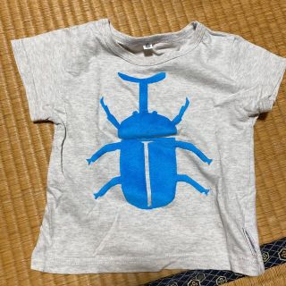 マーキーズ(MARKEY'S)の水色カブトムシフロッキー×ライトグレー Tシャツ95センチ(Tシャツ/カットソー)