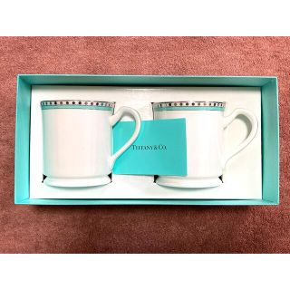 ティファニー(Tiffany & Co.)の【新品未使用】ティファニー プラチナブルーバンド マグカップ(グラス/カップ)