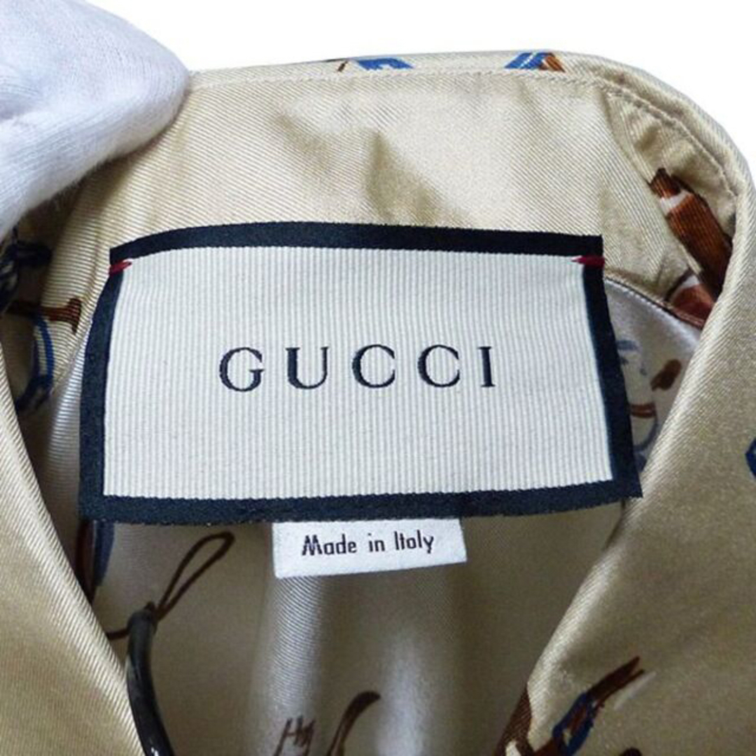 【新品】GUCCI 20SS 総柄 シルク シャツ アイボリー 46
