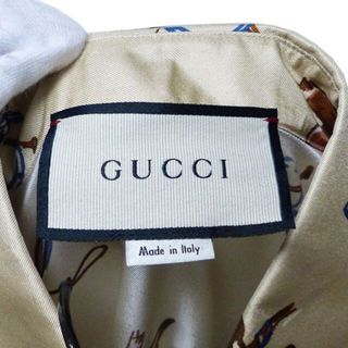 【新品】GUCCI 20SS 総柄 シルク シャツ アイボリー 46
