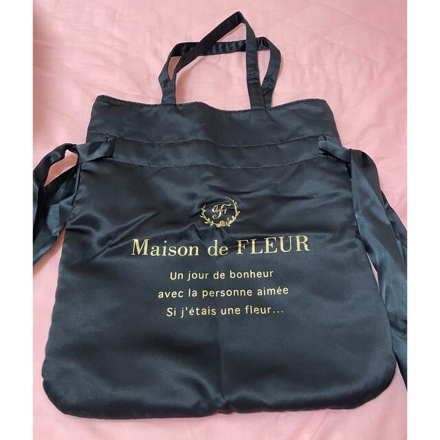 Maison de FLEUR(メゾンドフルール)のMaison de FLEUR ダブルリボントートバッグ　ブラック レディースのバッグ(トートバッグ)の商品写真