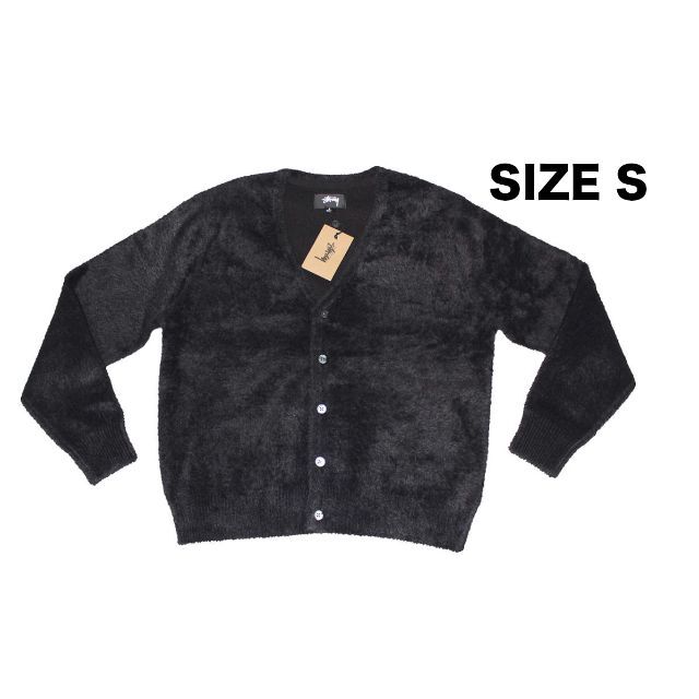 STUSSY SHAGGY CARDIGAN BLACK SIZE S - カーディガン