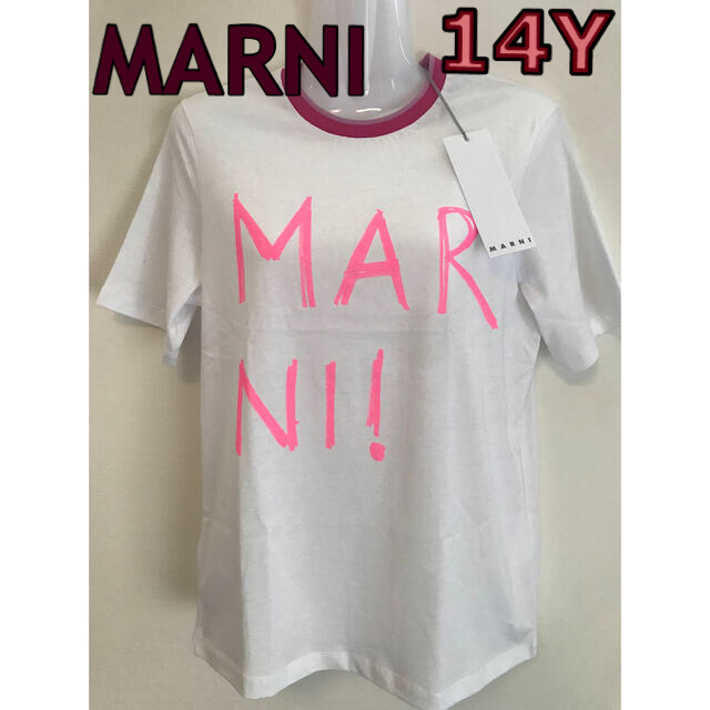 リピーター様割引 MARNI Tシャツ 手書き風ロゴプリント 新品未使用14Y