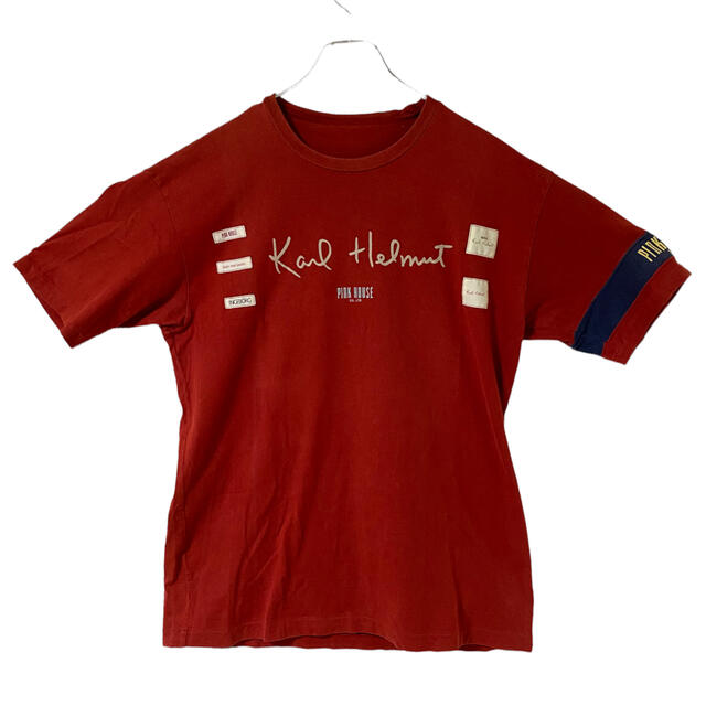 PINK HOUSE(ピンクハウス)の【レア】ピンクハウス カールヘルム インゲボルグ　ロゴ　ワッペン　Tシャツ　赤 メンズのトップス(Tシャツ/カットソー(半袖/袖なし))の商品写真