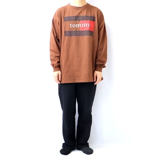 TOMMY HILFIGER(トミーヒルフィガー)の90s ビンテージ トミーヒルフィガー ロンT 長袖 ロング Tシャツ 90年代 メンズのトップス(Tシャツ/カットソー(七分/長袖))の商品写真