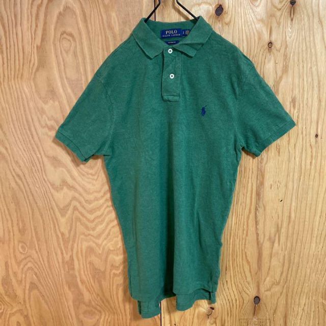 POLO RALPH LAUREN(ポロラルフローレン)のラルフローレン レディース グリーン ロゴ USA古着 90s 半袖 ポロシャツ レディースのトップス(ポロシャツ)の商品写真