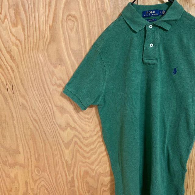 POLO RALPH LAUREN(ポロラルフローレン)のラルフローレン レディース グリーン ロゴ USA古着 90s 半袖 ポロシャツ レディースのトップス(ポロシャツ)の商品写真