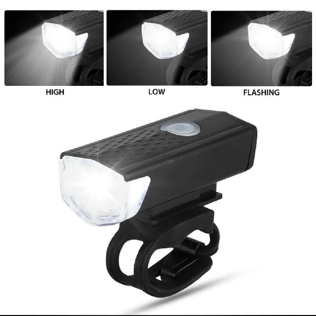 USB充電式　自転車用　LED　フロントライト　リアライト　防水　３セット スポーツ/アウトドアの自転車(その他)の商品写真